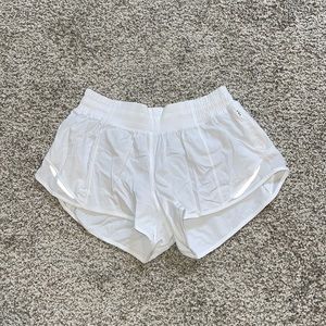 White Hotty Hot Lululemon 2.5” Shorts